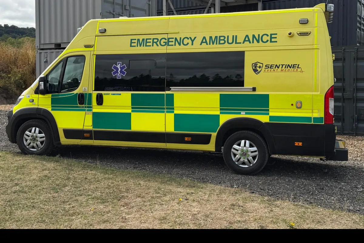 Sentinel Event Medics fully equipped crewed emergency ambulance at its North Wales base